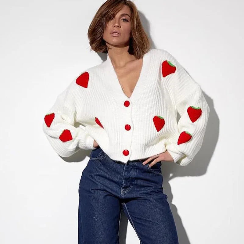 The Sweet Strawberry Snuggle Cardigan