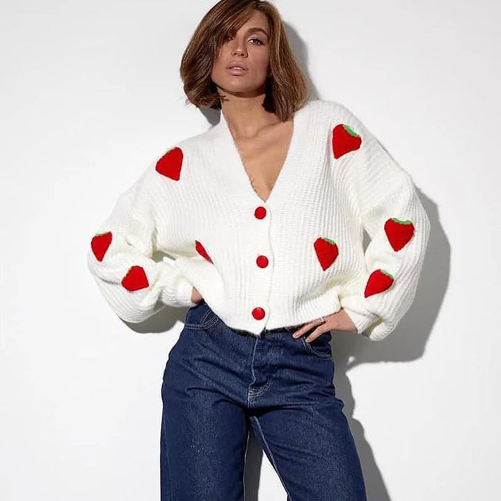 The Sweet Strawberry Snuggle Cardigan