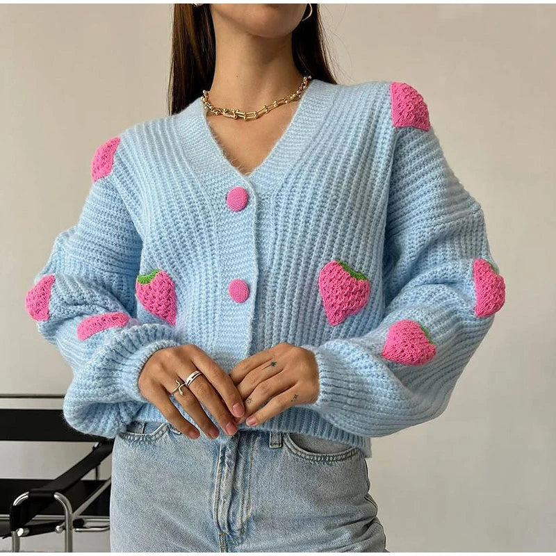 The Sweet Strawberry Snuggle Cardigan
