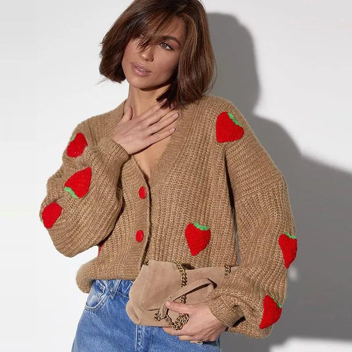 The Sweet Strawberry Snuggle Cardigan
