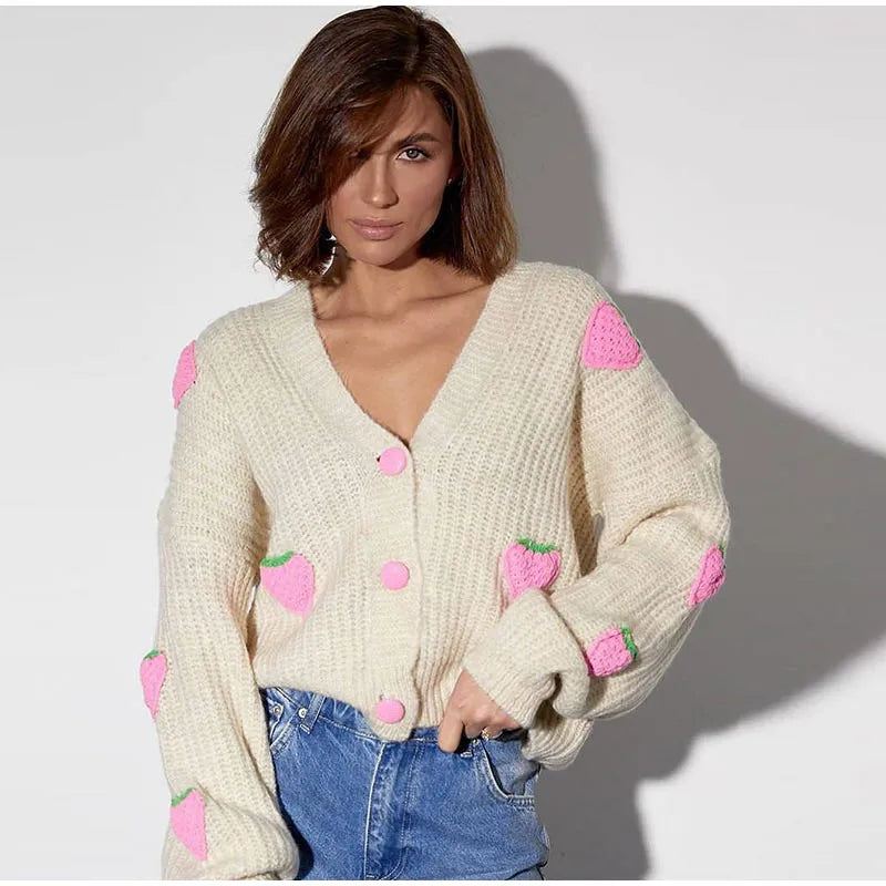 The Sweet Strawberry Snuggle Cardigan